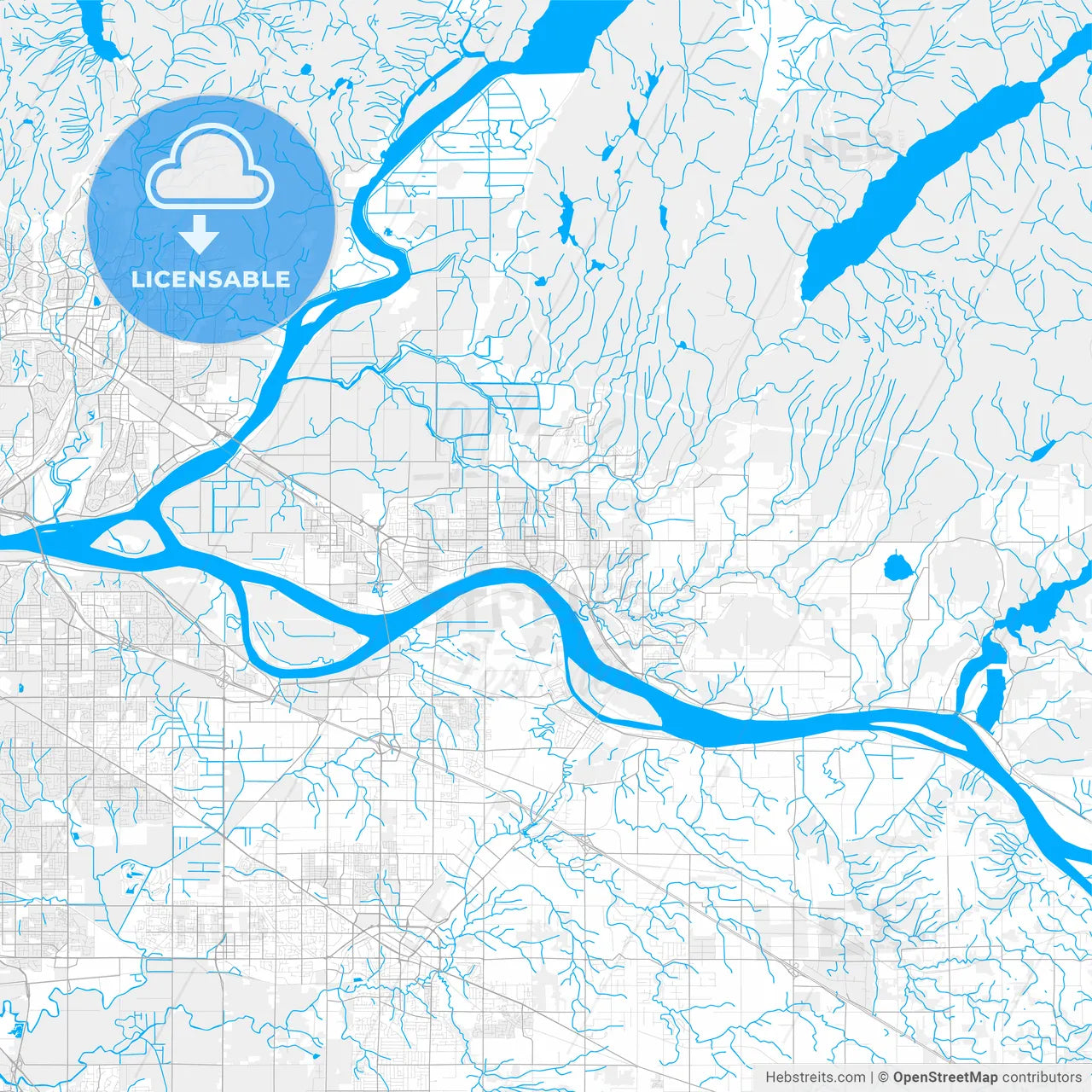 Rich detailed vector map of Maple Ridge, British Columbia, Canada