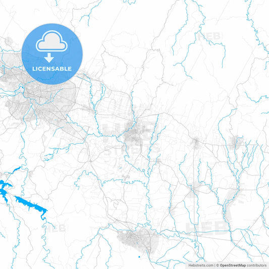 Rich detailed vector map of Moca, Espaillat Province, Dominican Republic
