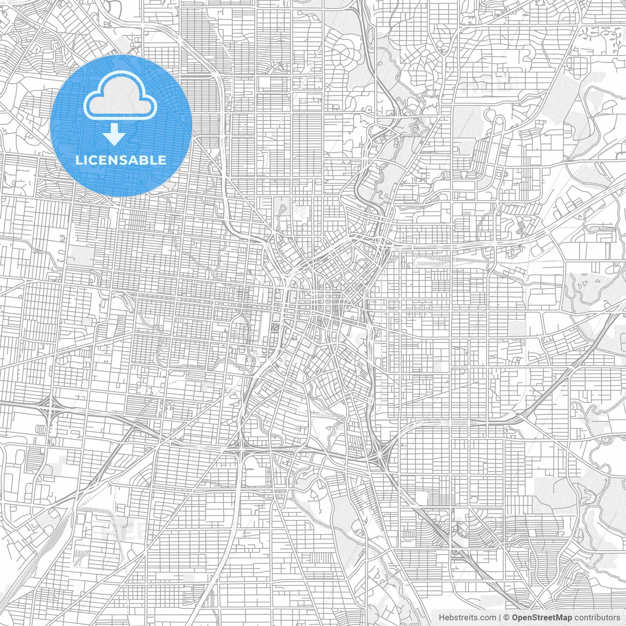 San Antonio, Texas, USA, bright outlined vector map