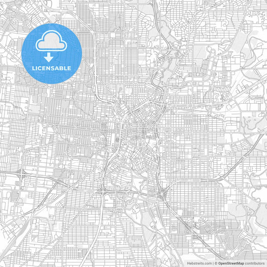 San Antonio, Texas, USA, bright outlined vector map