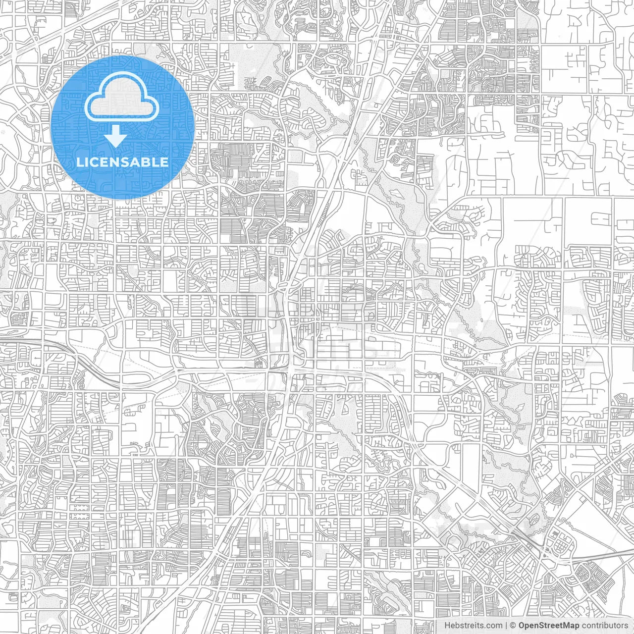 Plano, Texas, USA, bright outlined vector map