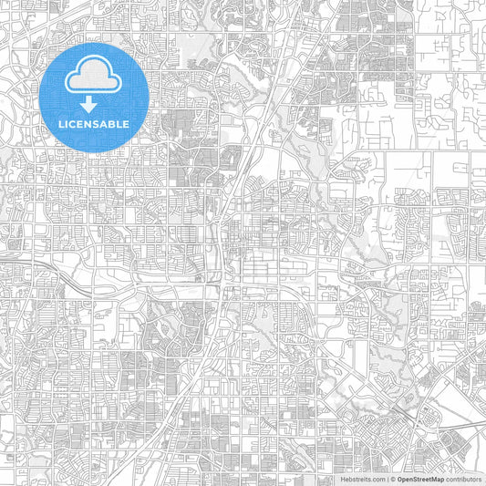 Plano, Texas, USA, bright outlined vector map