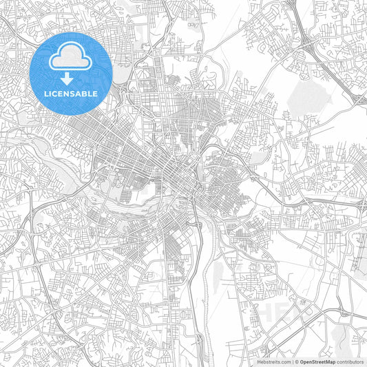 Richmond, Virginia, USA, bright outlined vector map