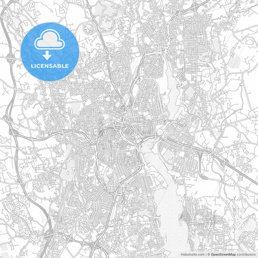 Providence, Rhode Island, USA, bright outlined vector map