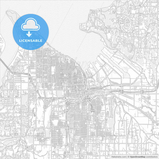 Tacoma, Washington, USA, bright outlined vector map