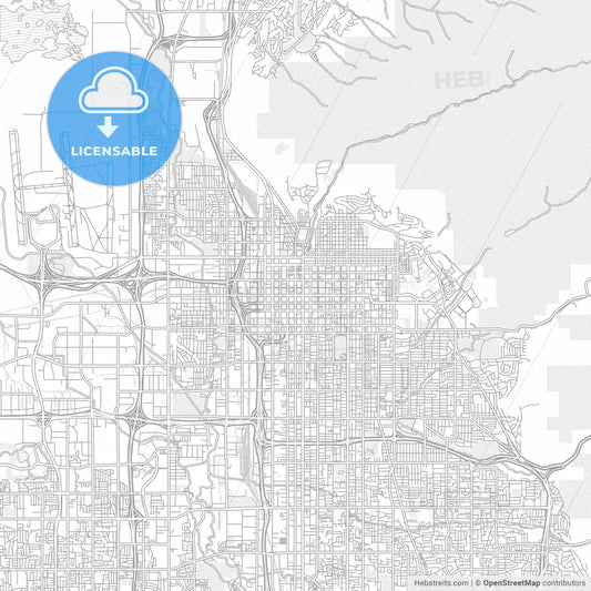 Salt Lake City, Utah, USA, bright outlined vector map