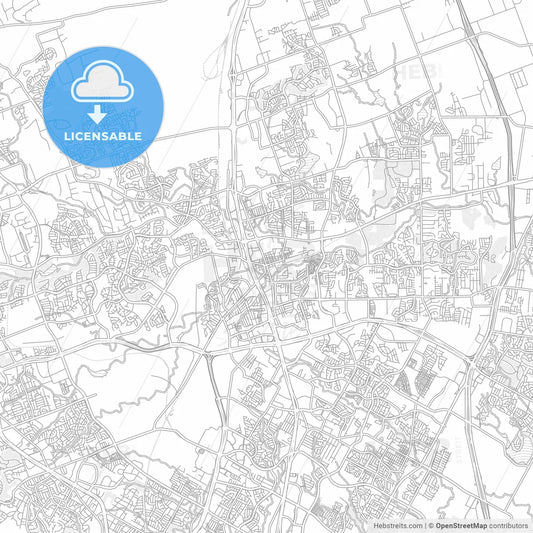 Round Rock, Texas, USA, bright outlined vector map