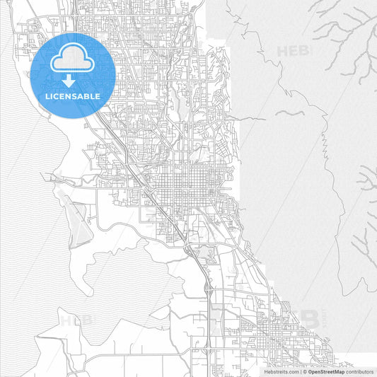 Provo, Utah, USA, bright outlined vector map
