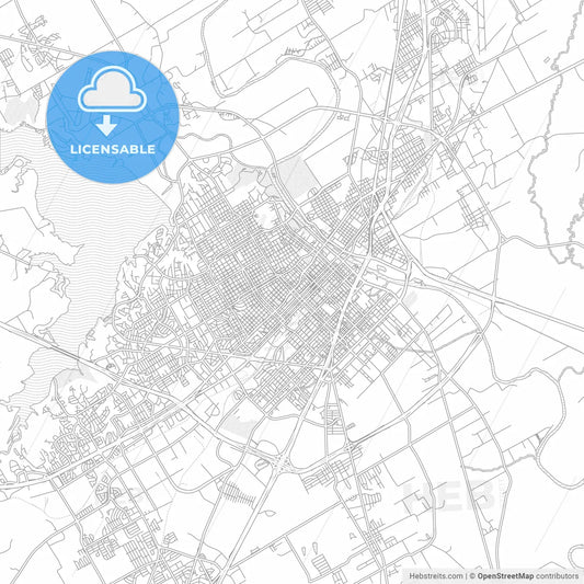 Waco, Texas, USA, bright outlined vector map