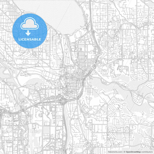 Renton, Washington, USA, bright outlined vector map