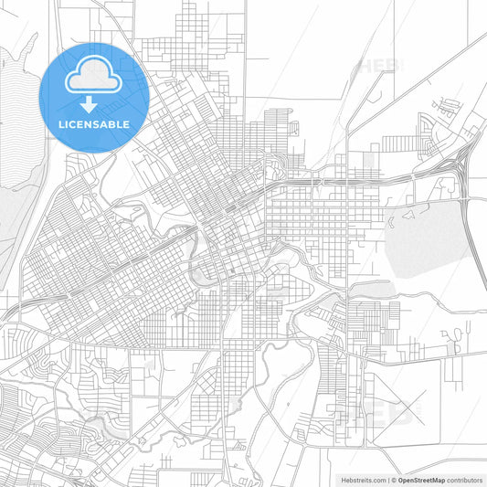 San Angelo, Texas, USA, bright outlined vector map