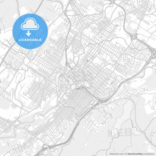 Scranton, Pennsylvania, USA, bright outlined vector map