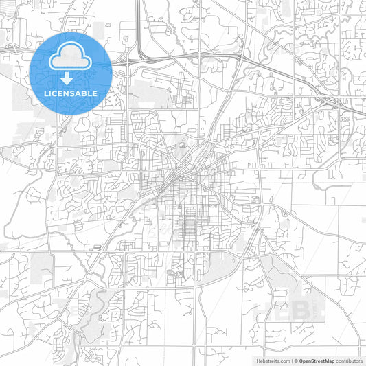 Waukesha, Wisconsin, USA, bright outlined vector map