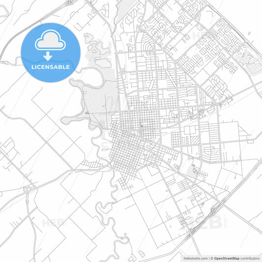 Victoria, Texas, USA, bright outlined vector map