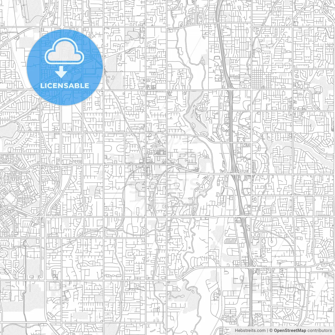 South Jordan, Utah, USA, bright outlined vector map