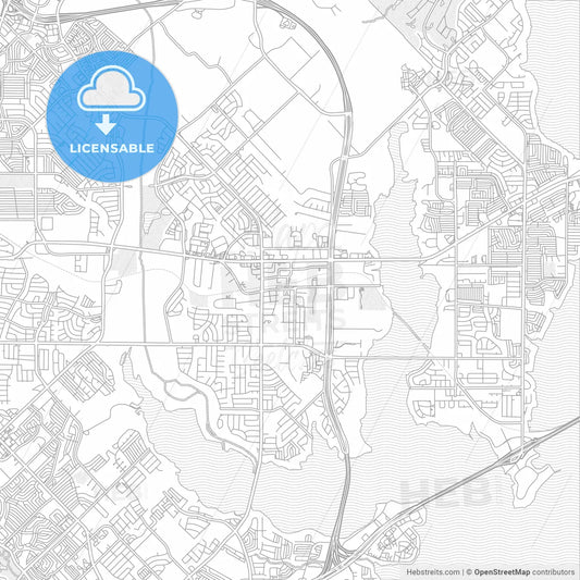 Rowlett, Texas, USA, bright outlined vector map