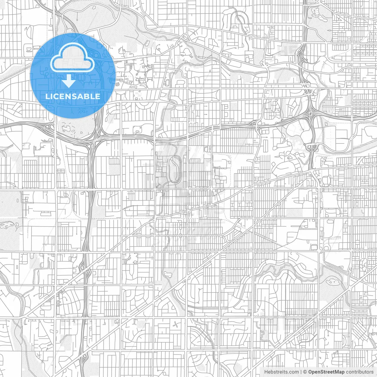 West Allis, Wisconsin, USA, bright outlined vector map