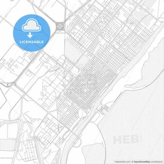 Port Arthur, Texas, USA, bright outlined vector map