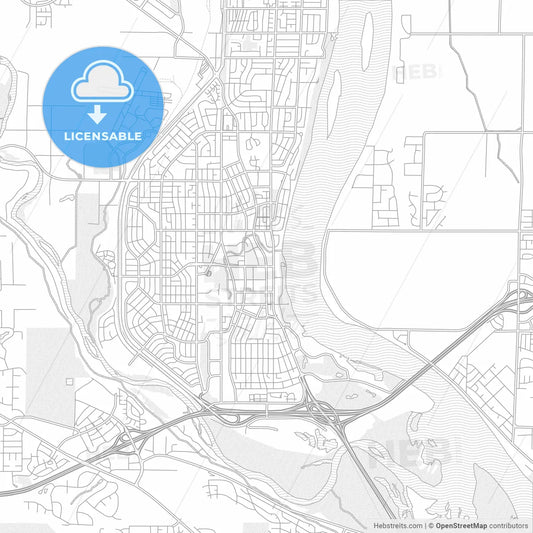 Richland, Washington, USA, bright outlined vector map