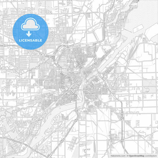 Toledo, Ohio, USA, bright outlined vector map