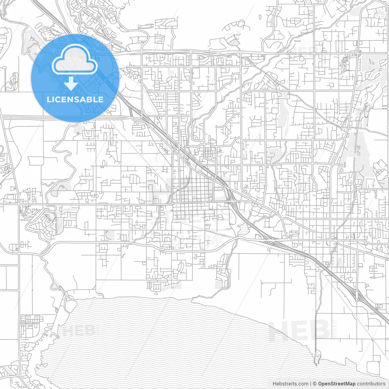 Lehi, Utah, USA, bright outlined vector map