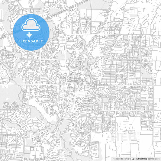 Allen, Texas, USA, bright outlined vector map
