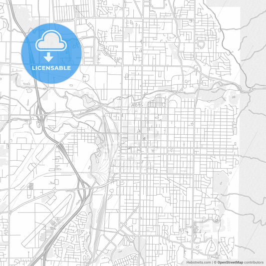 Ogden, Utah, USA, bright outlined vector map