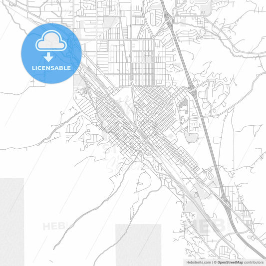 Pocatello, Idaho, USA, bright outlined vector map
