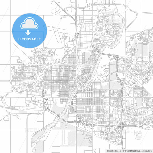 Saskatoon, Saskatchewan, Canada, bright outlined vector map