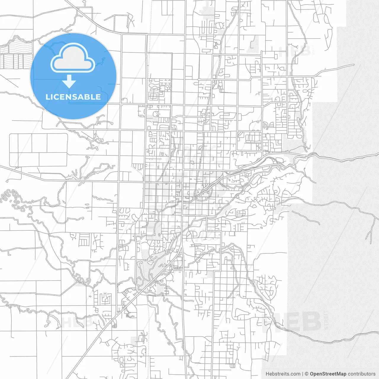 Logan, Utah, United States of America, bright outlined vector map