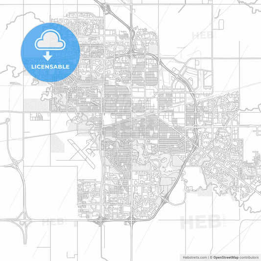 Regina, Saskatchewan, Canada, bright outlined vector map