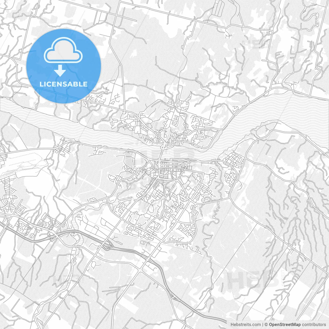Saguenay, Quebec, Canada, bright outlined vector map
