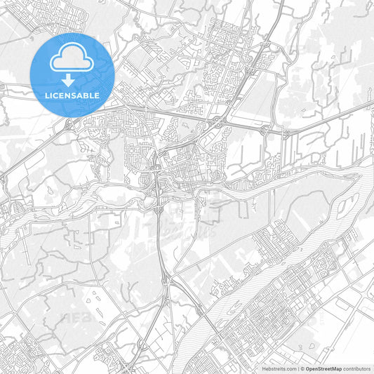 Terrebonne, Quebec, Canada, bright outlined vector map