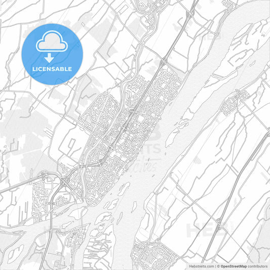 Repentigny, Quebec, Canada, bright outlined vector map