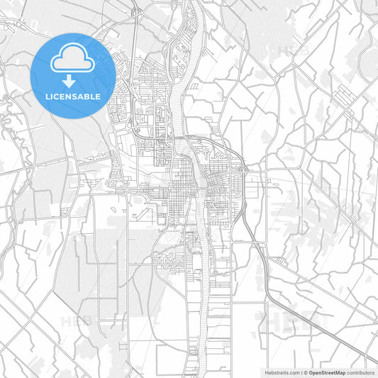 Saint-Jean-sur-Richelieu, Quebec, Canada, bright outlined vector map