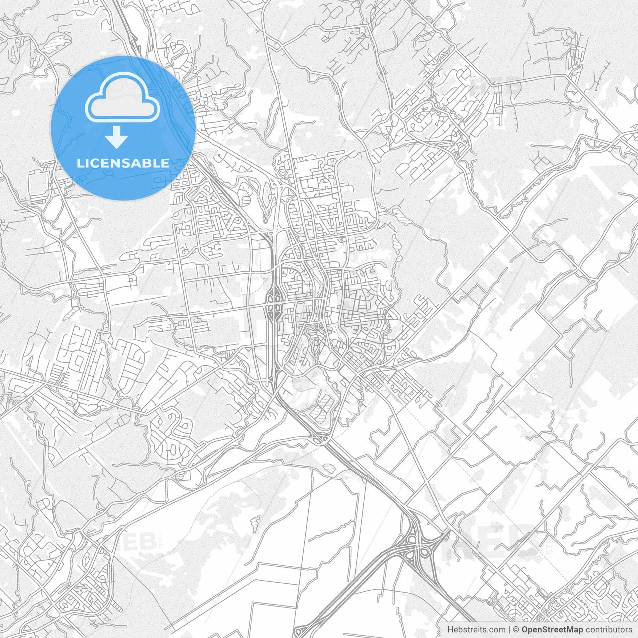 Saint-Jérôme, Quebec, Canada, bright outlined vector map