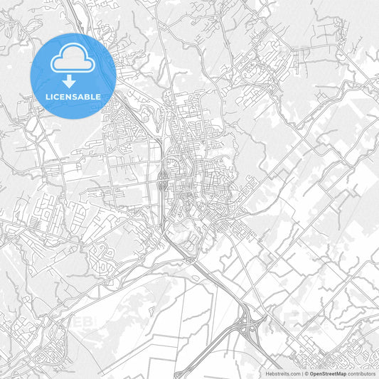 Saint-Jérôme, Quebec, Canada, bright outlined vector map