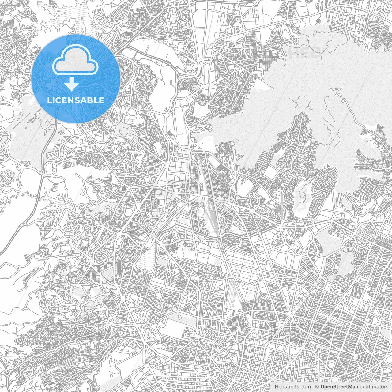 Tlalnepantla, México, Mexico, bright outlined vector map