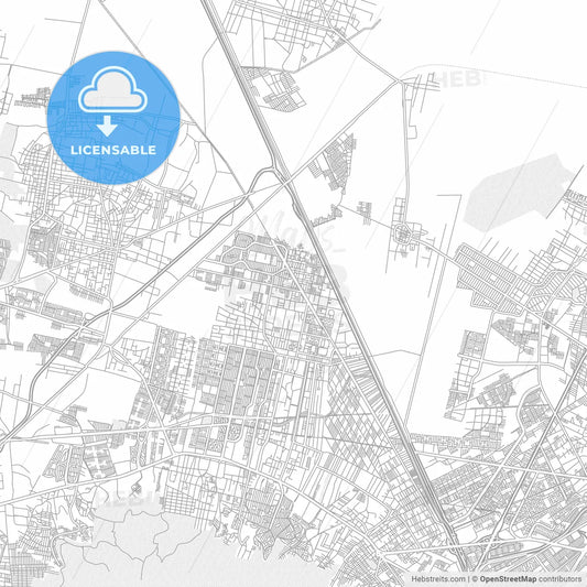 San Pablo de las Salinas, México, Mexico, bright outlined vector map