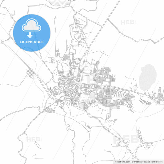 San Juan del Río, Querétaro, Mexico, bright outlined vector map