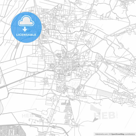 Texcoco, México, Mexico, bright outlined vector map