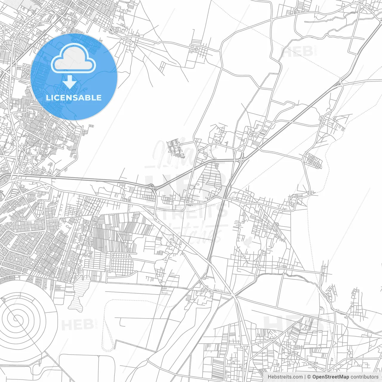 Tepexpan, México, Mexico, bright outlined vector map
