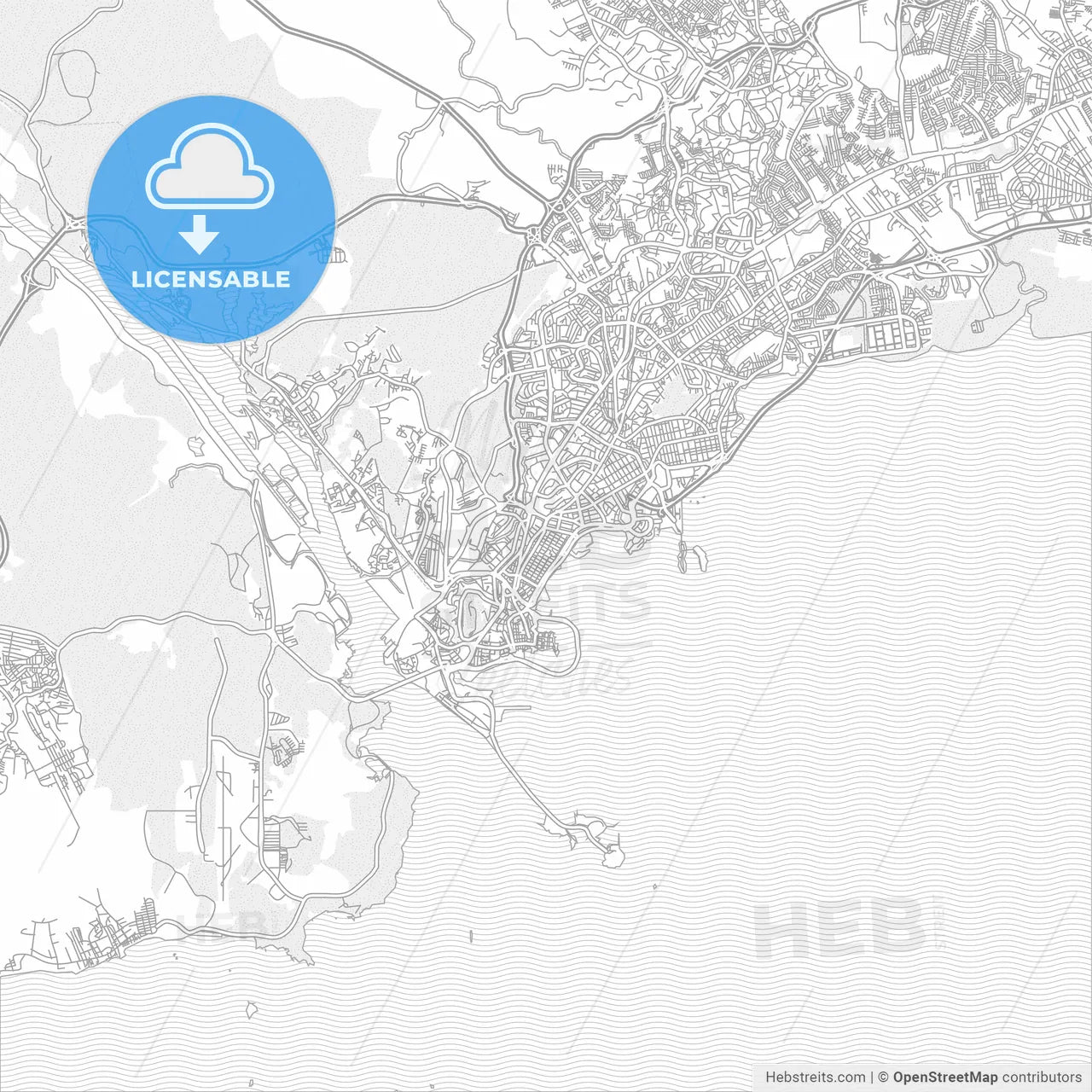 Panamá, Panamá, Panama, bright outlined vector map