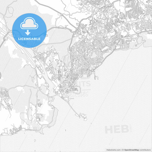 Panamá, Panamá, Panama, bright outlined vector map