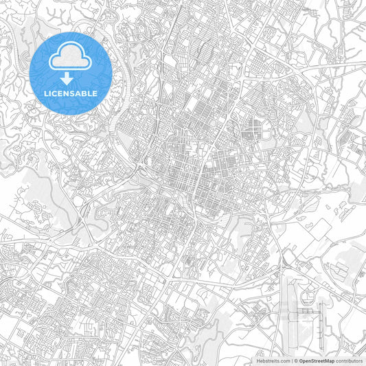 Austin, Texas, USA, bright outlined vector map