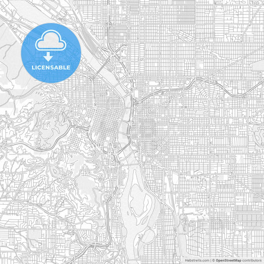 Portland, Oregon, USA, bright outlined vector map