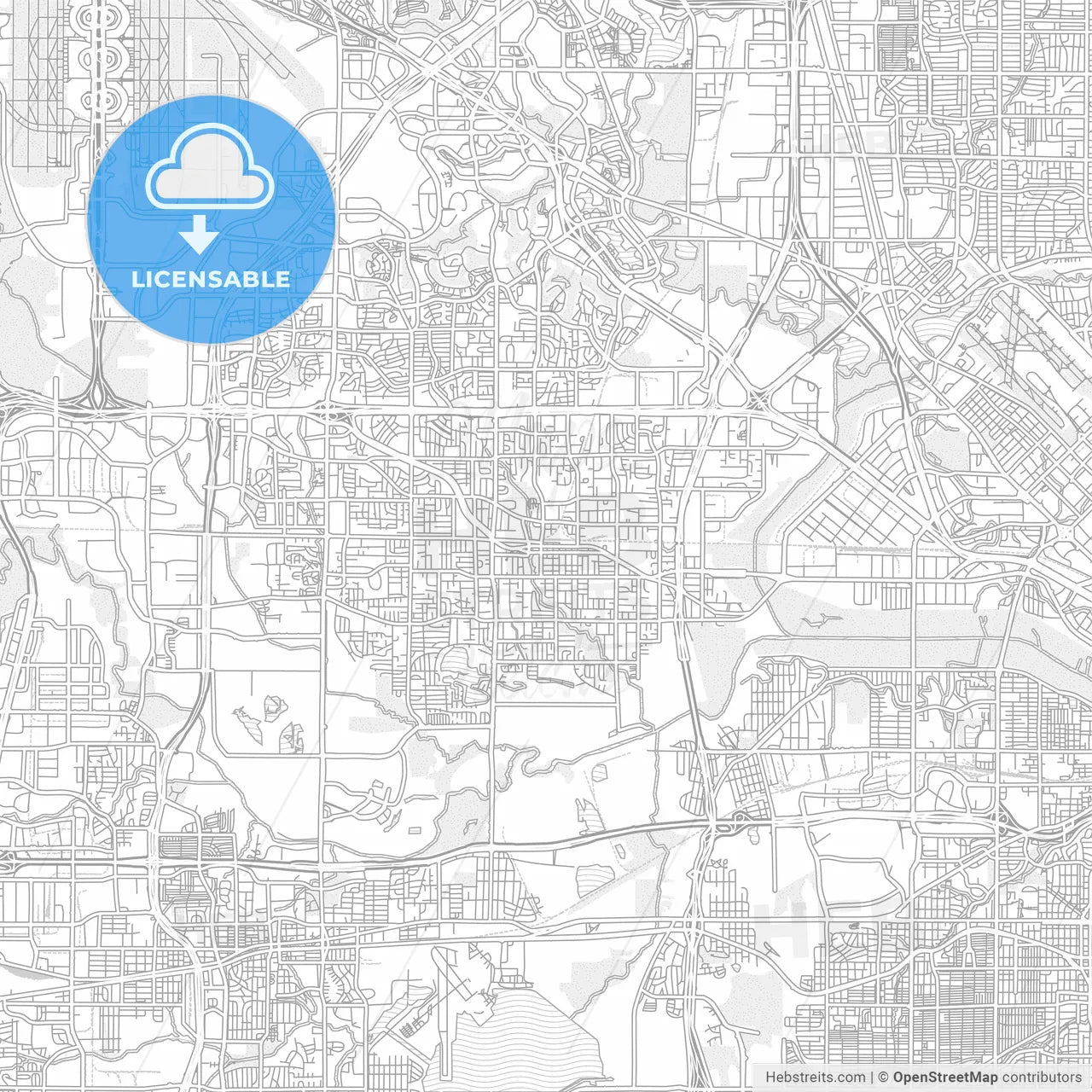 Irving, Texas, USA, bright outlined vector map