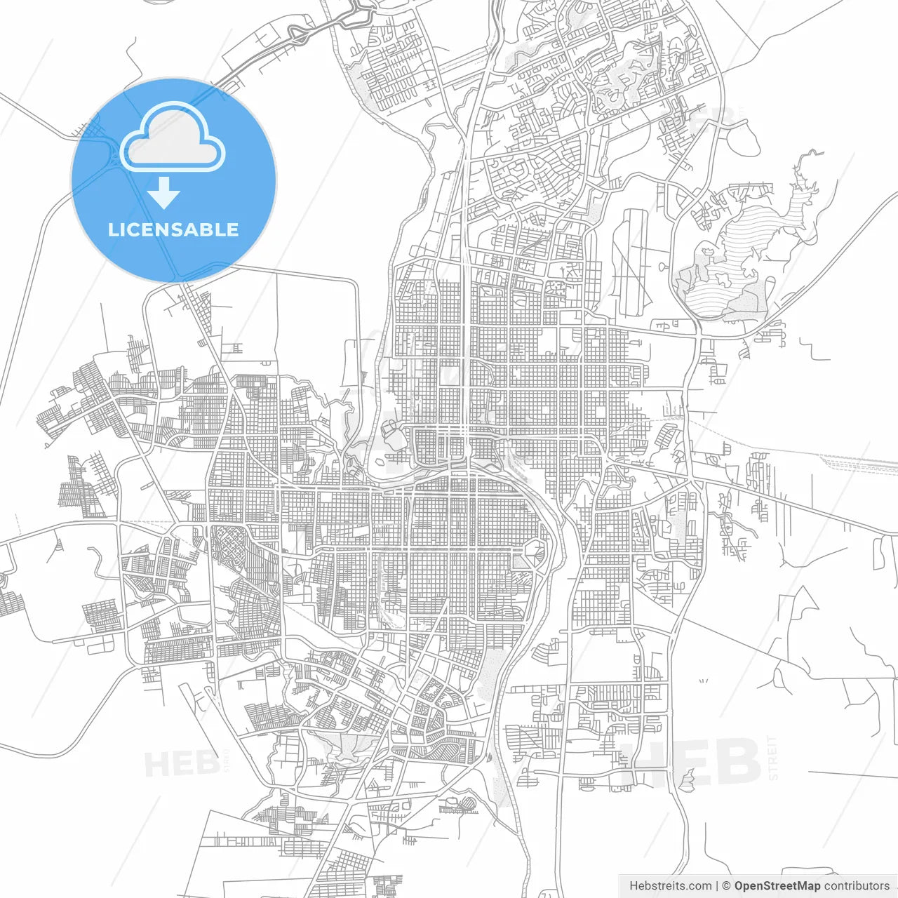 Laredo, Texas, USA, bright outlined vector map