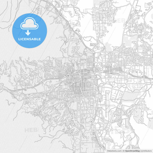 Reno, Nevada, USA, bright outlined vector map