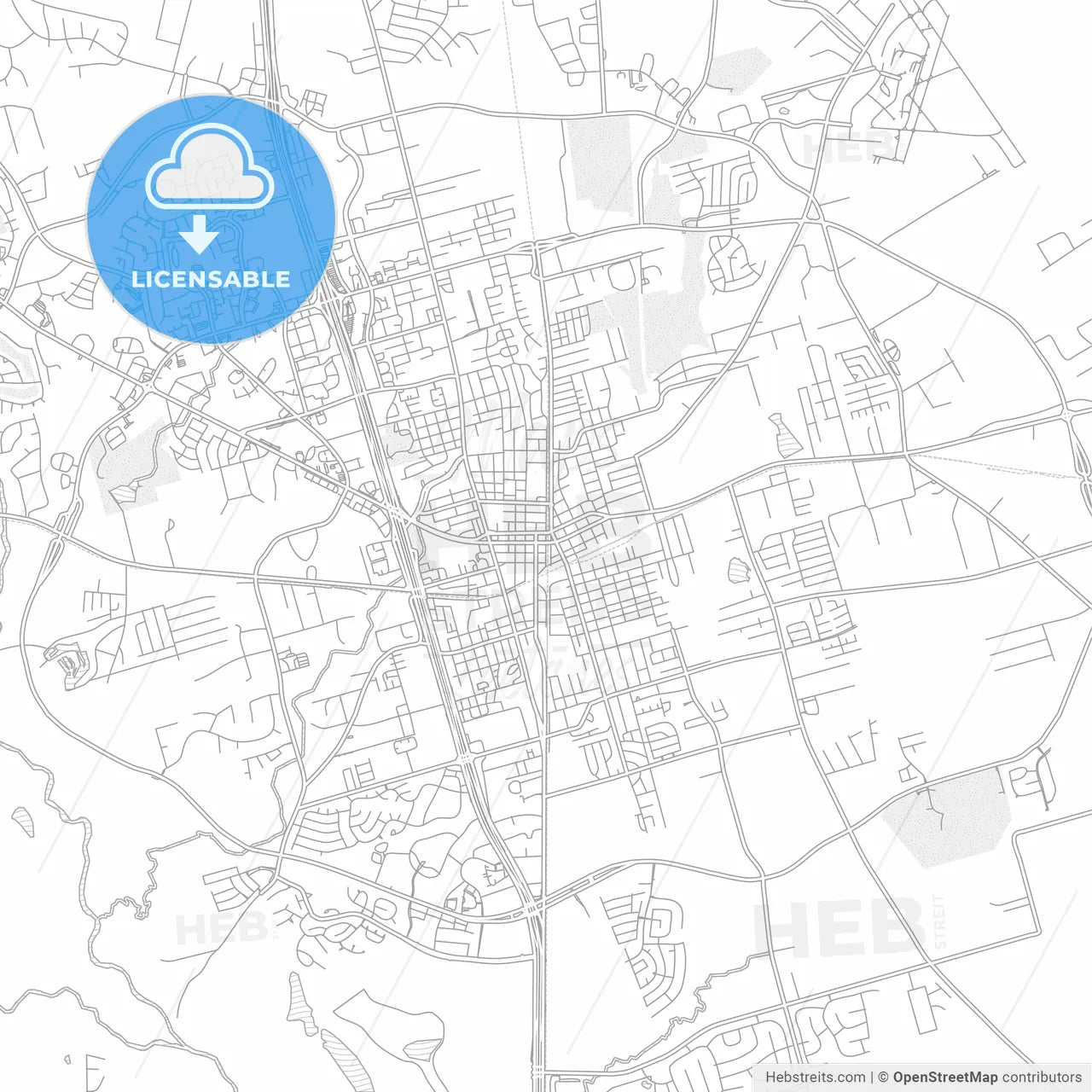 Conroe, Texas, USA, bright outlined vector map